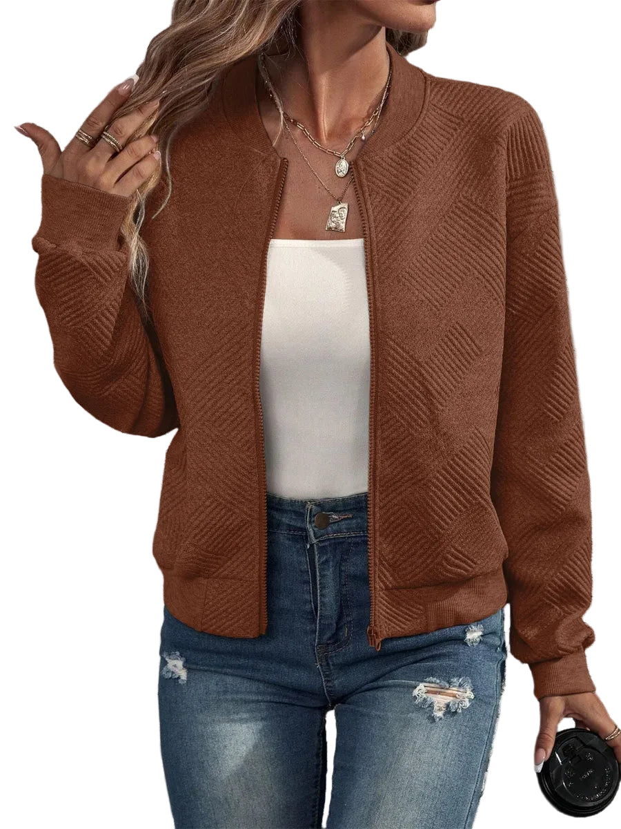 Women’s Textured Zip-Up Cardigan