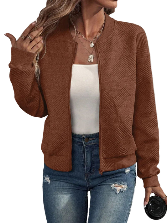 Women’s Textured Zip-Up Cardigan