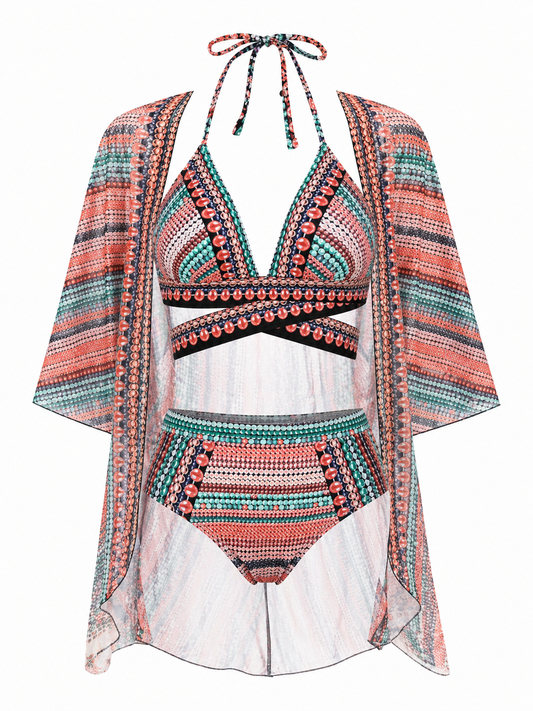 Women's Three-Piece Crochet Swim Set