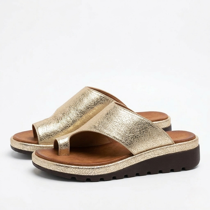 Women's Toe Ring Wedge Slide Sandals