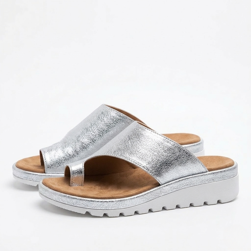 Women's Toe Ring Wedge Slide Sandals
