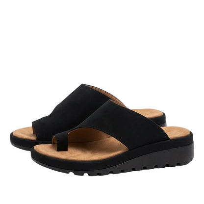 Women's Toe Ring Wedge Slide Sandals